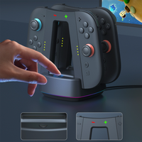 Station de charge magnétique pour Nintendo Switch 2, support de jeu et de charge avec support pour coque, concentrateur de charge 4-en-1 pour manettes
