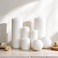 Bougies cylindriques blanches de style européen en gros pour mariages, tables de restaurant d'hôtel et décoration intérieure