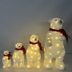Navidad Xmas da tavolo per interni giocattoli di natale ornamenti led illuminati orsi polari decorazioni di luci di natale con batteria - Product Image 1