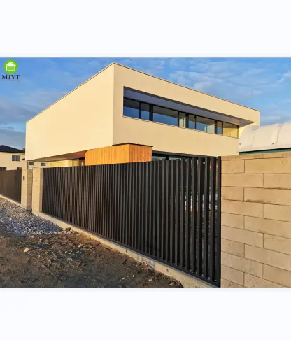 Obral besar pagar aluminium hitam logam luar ruangan kualitas baik pagar semi-privasi dan gerbang aluminium