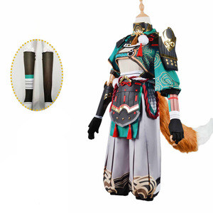 Costume de <span class=keywords><strong>cosplay</strong></span> populaire d'Anime <span class=keywords><strong>Gorou</strong></span>, ensemble complet, uniforme de renard, costume d'Halloween avec perruque, oreilles et queue - Product Image 3