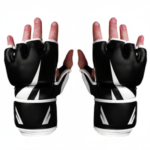 Men's Soft Punch & <b>Kick</b> <b>Boxing</b> <b>Gloves</b> Black PVC Competition Pads for MMA & Fighting <b>Gloves</b> - Product Image 1