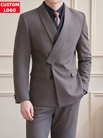 Costume trois pièces sur mesure à revers châle pour homme, coupe ajustée, décontracté, pour affaires, dîner, soirée, cérémonie