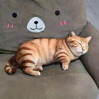 Bantal Boneka Beruang Simulasi Poliester Super Lembut Lucu Imut Boneka Beruang Tidur Mainan Hewan Peliharaan