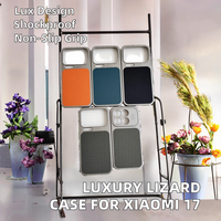 Funda Protectora Trasera de Cuero PU Mate con Patrón de Lagarto de Lujo para Xiaomi 17 Pro Max/17 Pro/17, Cubierta Antideslizante, Embalaje en Bolsa OPP