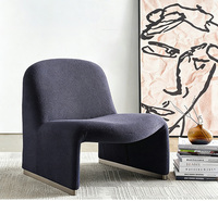 Fauteuil d'appoint moderne nordique en bouclette Teddy, chaise de loisirs minimaliste en forme de colline pour salon, chambre et balcon
