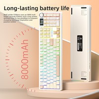 Clavier mécanique en plastique ALUA F108Pro personnalisé sans fil à trois modes rétroéclairage RVB USB-C pour jeux, bureau, ordinateur portable/PC/Tablette/Téléphone