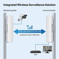 Kit de Puente Wifi para Exteriores de Más de 3 km, Punto de Acceso Inalámbrico CPE de Alta Potencia de 5.8 GHz y 300 Mbps para Transmisión de Datos de Largo Alcance