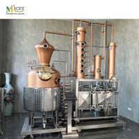 Système de distillation professionnel en cuivre pur de 500 L pour vin de fruits, brandy, whisky - Composants de moteur à roulement central