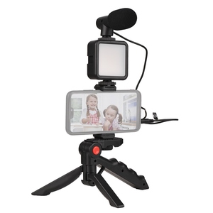 Điện thoại thông minh vlog Kit Mini LED Video ánh sáng + cardioid Microphone + nối dài Điện thoại Clip + Tripod - Product Image 1