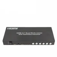 4X1 HDMI Matrix Switch Quad Video Multiviewer, Pengalih Mulus Mendukung Kontrol IR, RS232