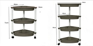 Étagère de rangement moderne en plastique PP à roulettes, non pliable, pour la salle de bain et la cuisine, organisateur d'articles de toilette et d'épices - Product Image 3