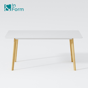 Simple <strong>Rectangle</strong> School Library Reading Desk Minimalist Modern Wooden Top Restaurant Canteen Dining Room Dinner <strong>Table</strong> - Product Image 2