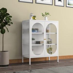 Modern Steel <strong>Sideboard</strong> Buffet Cabinets for Home Bar &amp; Bathroom Extendable Dining Room Furniture Storage Black Stylish - Product Image 3
