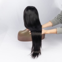 Perruque en cheveux humains bruts de haute qualité, très vendue, 100% cheveux humains, fabriquée à la machine, lisse, en U, pour femmes noires