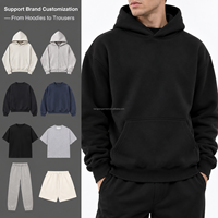 Sweat-shirt à capuche uni 500 GSM, coupe oversize, style streetwear décontracté, impression de logo personnalisée, vente en gros OEM pour homme