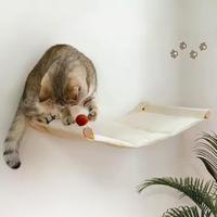 Arbre à chat mural en bois de luxe classique à monter soi-même, avec plusieurs niveaux, échelle en corde de sisal, design escalier à quatre marches, emballé en carton