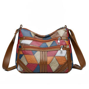 Gym <b>Bag</b> Women's Crossbody Shoulder <b>Bag</b> Lightweight Geometric Pattern Multi-Layer Design Secure Zipper Closure - Product Image 1