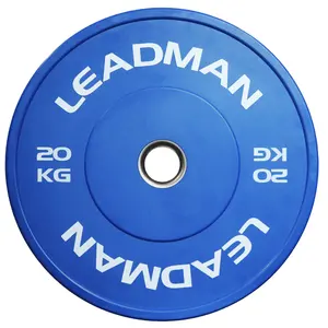 Piastre per pesi per paraurti da palestra colorate in gomma con Logo personalizzato di alta qualità Leadman