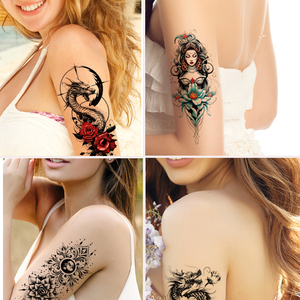 Beast Totem Flower Temporary <b>Tattoo</b> Sticker Adhesive Body Art <b>Paper</b> Decal for Party Decoration Professional Festival Use - Product Image 2