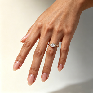 Anillo de diamantes de laboratorio con certificado IGI, Starsgem, 10k/14k/18k, 1.0ct, corte oval de oriente a oeste, con bisel. - Product Image 5