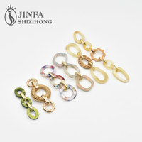 Rantai Penghubung Bikini Resin Akrilik, Cincin Anyaman Rotan, Gesper Pakaian Renang, Warna Kustom, Aksesoris Perlengkapan Pakaian