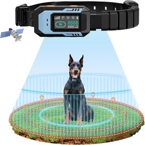 Collier de dressage sans fil PUPKIDS GPS pour chien, clôture virtuelle rechargeable, portée 100-9999 pieds, pour grands chiens - Product Image 1