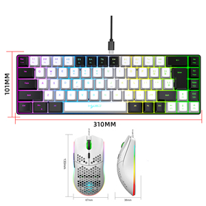 HXSJ leggero a nido d'ape cablato RGB retroilluminato tastiera tastiera USB USB <span class=keywords><strong>Set</strong></span> di gioco di buona qualità per Laptop - Product Image 3