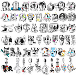 Real 925 Sterling Silver Pendant Animal Dog Cat Beads <strong>Charm</strong> Fit Original Women Bracelet Fashion Beads Jewelry Making Wholesale - Product Image 1