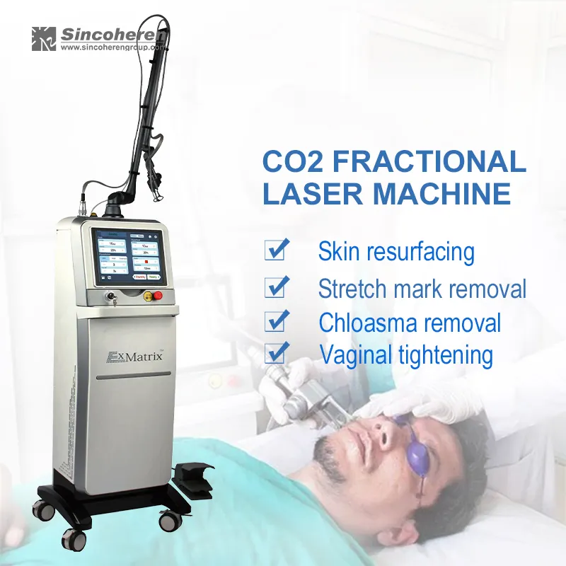 Vaginal tightening 10600nm co2 fractional laser wrinkle removal equipment with RF metal tube