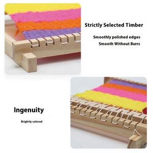 DIY ensamblado de madera hecho a mano <span class=keywords><strong>telar</strong></span> creativo <span class=keywords><strong>antiguo</strong></span> hilado lana máquina de tejer Ciencia Educativa tecnología pequeños juguetes para - Product Image 3