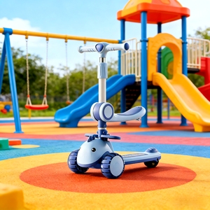 Flash Wheel Modern Electric Kids Scooter-Folding <b>Three</b>-Wheel Multifunction Balance Scooter for Outdoor Use - Product Image 2