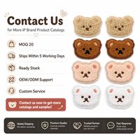 Patchs brodés thermocollants ou à coudre en chenille douce, motif visage d'ours en peluche, yeux bleus, blancs, marron, crème, brun, effet duveteux
