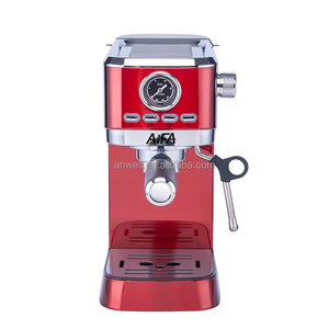 Machine à expresso semi-automatique ANWELL de style rétro 20 bars avec buse vapeur, rouge vintage, pour barista - Product Image 2