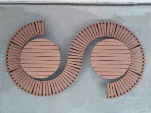 أثاث شوارع جديد لعام 2022 على شكل حرف S، أثاث حدائق، طاولة خارجية مستديرة، مقاعد منحنية، مرافق عامة خارجية، مقعد حديقة منحني - Product Image 5