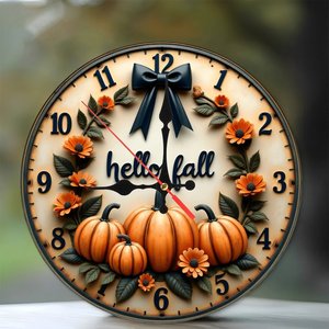 Round Wooden Wall <b>Clock</b> 25x25Cm Hollow Out Silent Non Ticking Home Decor Hanging <b>Clock</b> - Product Image 1
