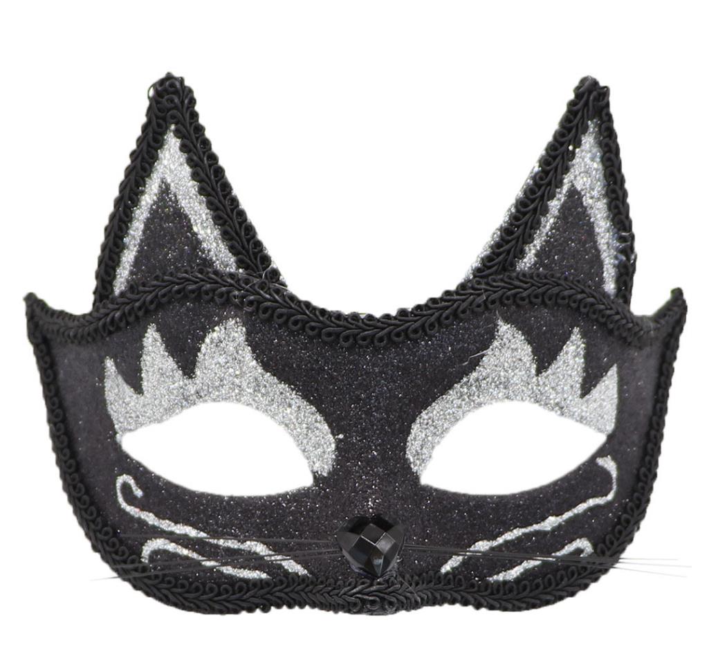 Venetian Masquerade Mask Luxury Black Silver Gold Cat Glitter Mask for  Fancy Dress Christmas Halloween Costume Party Girls Women| Alibaba.com