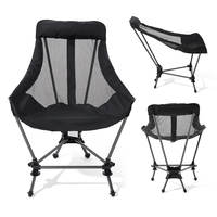 Chaise à bascule en alliage d'aluminium à deux positions de hauteur, chaise de camping portable, siège d'extérieur