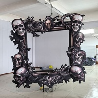 Décorations d'Halloween géantes gonflables en PVC durables, têtes de crâne, squelettes, gargoyle, accessoires pour utilisation en extérieur/intérieur, maison hantée