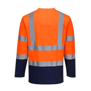 Hi Vis construcción reflectante tráfico carretera trabajo reflectante camiseta seguridad moda ropa de trabajo