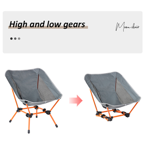 Outdoor Camping Furniture Steel Frame Ultralight Compact <b>Backpacking</b> Moon <b>Small</b> Foldable Floor Chairs - Product Image 3