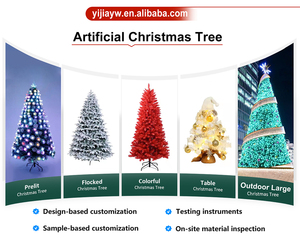 Arbre de Noël artificiel en PVC de 8 pieds avec lumière LED, support en métal, <span class=keywords><strong>arbres</strong></span> <span class=keywords><strong>fruitiers</strong></span> rouges - Product Image 5