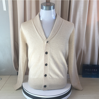 Herren-Cardigan mit Schalkragen, 100% Baumwolle, reguläre Passform, Knopfleiste, lange Ärmel, einfarbig, atmungsaktiv, Frühling (Indigo, 4XL)