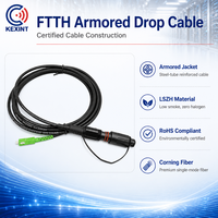 Cable de Fibra Óptica Blindado KEXINT FTTH SC/APC 5.0 Negro Corning, Cable de Conexión Impermeable, Cable de Fibra Óptica FTTH