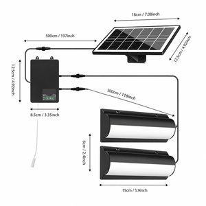 Barra de Luz Solar para Cobertizo, Luz Solar Automática de Amanecer a Anochecer para Interiores y Exteriores, para Granero + Caja de Batería + Cable de Encendido + Control Remoto - Product Image 1