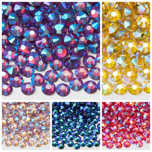 <span class=keywords><strong>Strass</strong></span> AB ronds écologiques Selina Crystal à dos plat - Brillants, 12 facettes, pour nail art, maquillage de scène, accessoires de décoration de téléphone - Product Image 1