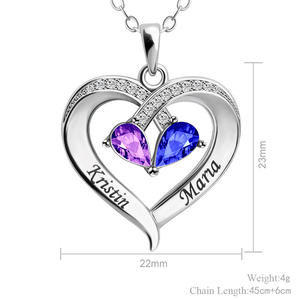 Collana a goccia d'acqua a due colori creativa in 2025 con nome inciso 12 colori a maglia con cuore placcato in oro - Product Image 2