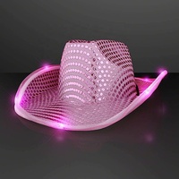 All'ingrosso LED Unisex lustrini bagliore di paillettes Hip Pop Costume da luce Shinny Jazz Western festa Cowboy cappello da Cowgirl per la festa