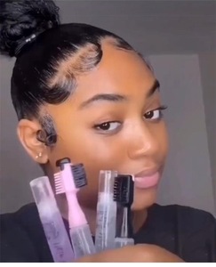 Spazzola per bordi impermeabile 2 in 1 e Dispenser di Gel per intrecciare il bordo dei <span class=keywords><strong>capelli</strong></span> del bambino spazzola per il controllo del Gel - Product Image 1