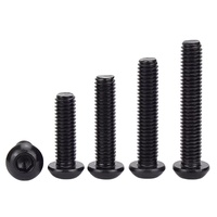 Boulon en acier inoxydable 304 noir certifié ISO7380 vis à tête cylindrique ronde à six pans creux dans les tailles métriques M2 à M8 de qualité A2-70